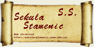 Sekula Stamenić vizit kartica